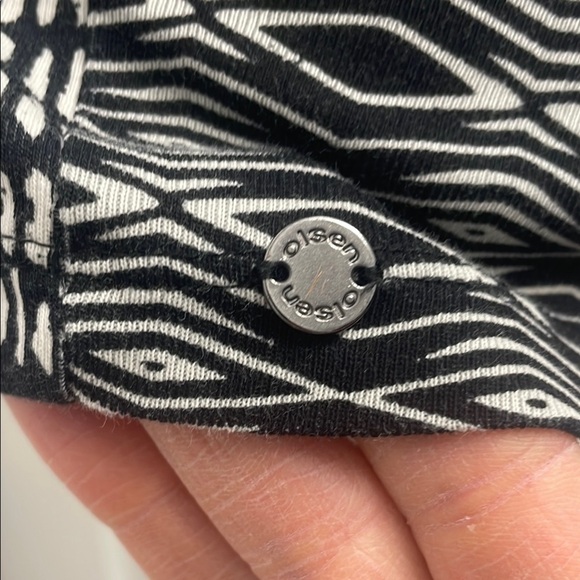 Sigrid Olsen Black & Cream Patterned Women's Top - Picture 5 of 9